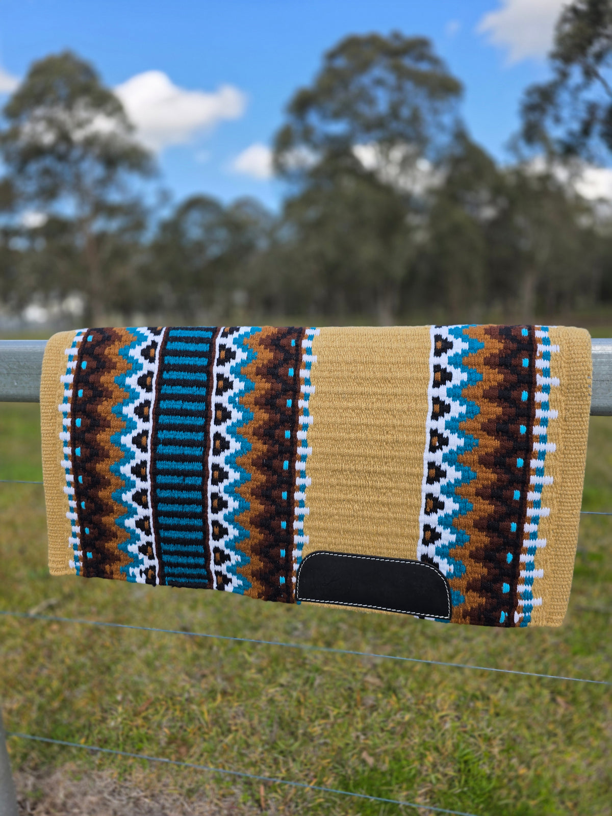 Tan, Brown & Turquoise - Tribal Pattern