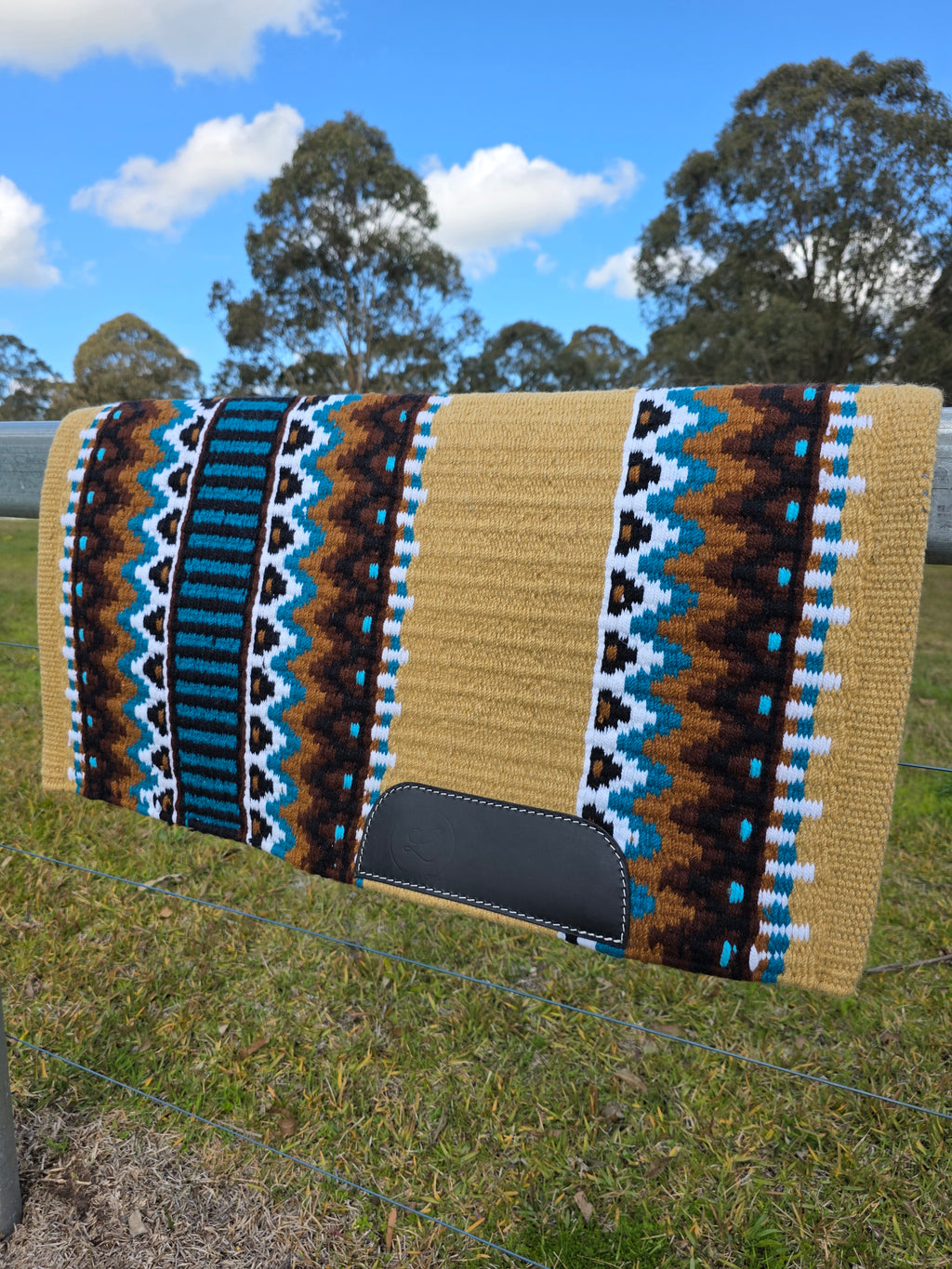 Tan, Brown & Turquoise - Tribal Pattern